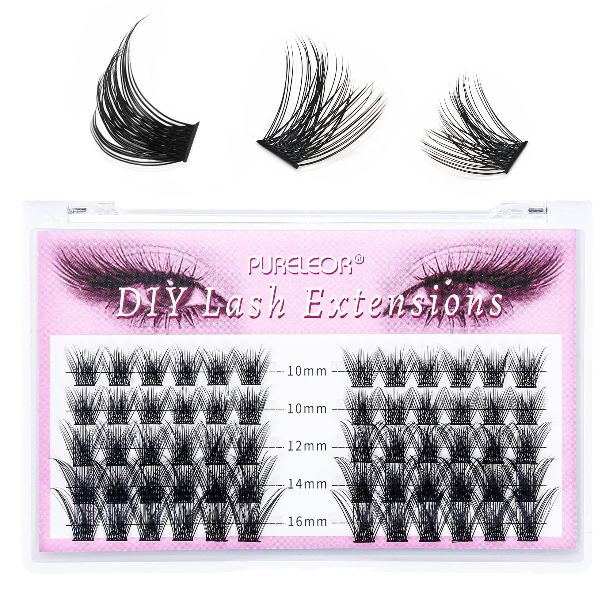 Cluster Lashes Individual Cluster Eyelashes Mega Volume DIY Eyelash Extensions False Eyelashes Soft Fluffy 60pcs (10-16mm Mixed) — image 1