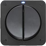 Knightsbridge OP3 Outdoor Weatherproof Double Switch Black 66x90x90 mm view 1