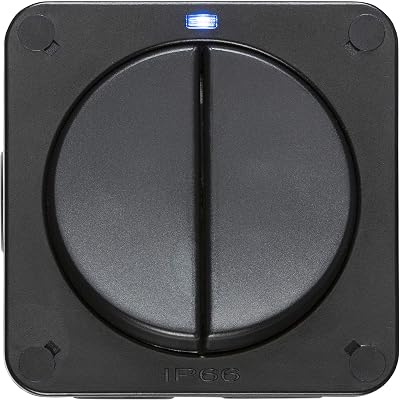 Knightsbridge OP3 Outdoor Weatherproof Double Switch Black 66x90x90 mm