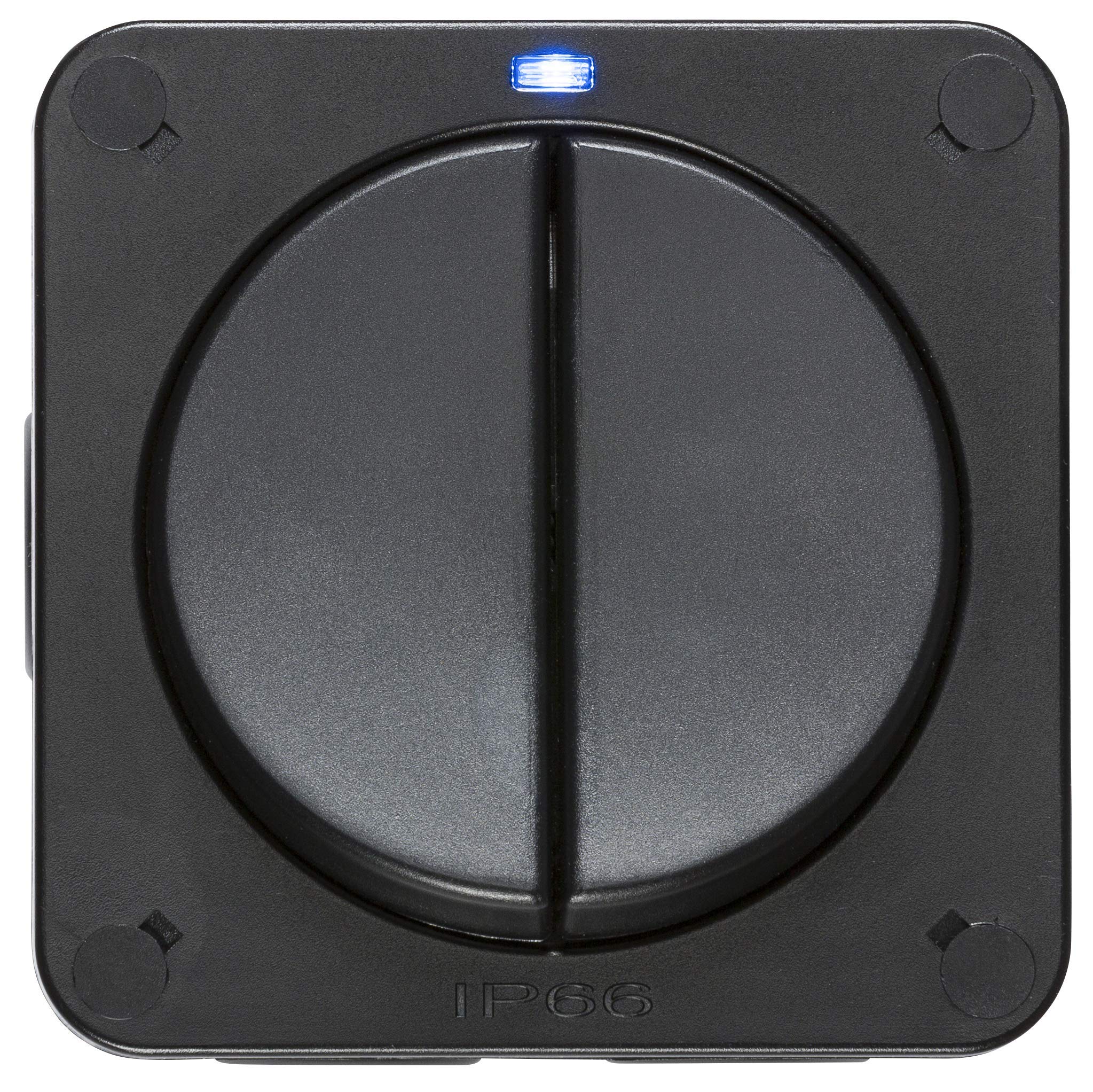 Knightsbridge OP3 Outdoor Weatherproof Double Switch, Black, 66.0 mm*90.0 mm*90.0 mm