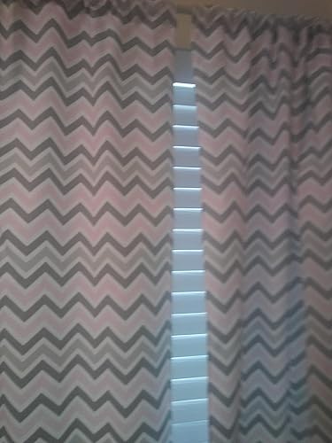 Amazon Com 3 Items Pink And Two Shades Grey Chevron Curtain 2