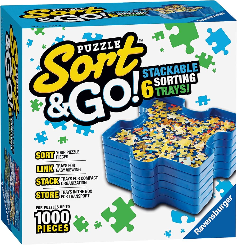 Ravensburger Puzzle Sorting Trays for 1000 Piece Jigsaws - Stackable Design