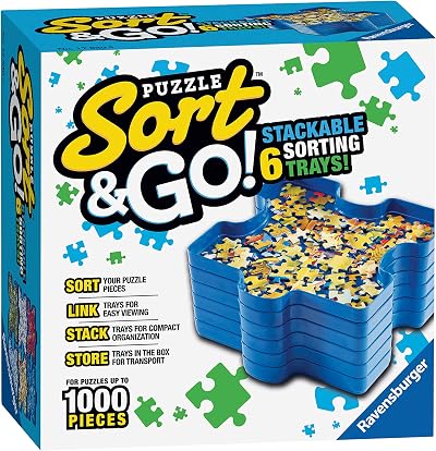 Ravensburger Puzzle Sorting Trays for 1000 Piece Jigsaws - Stackable Design