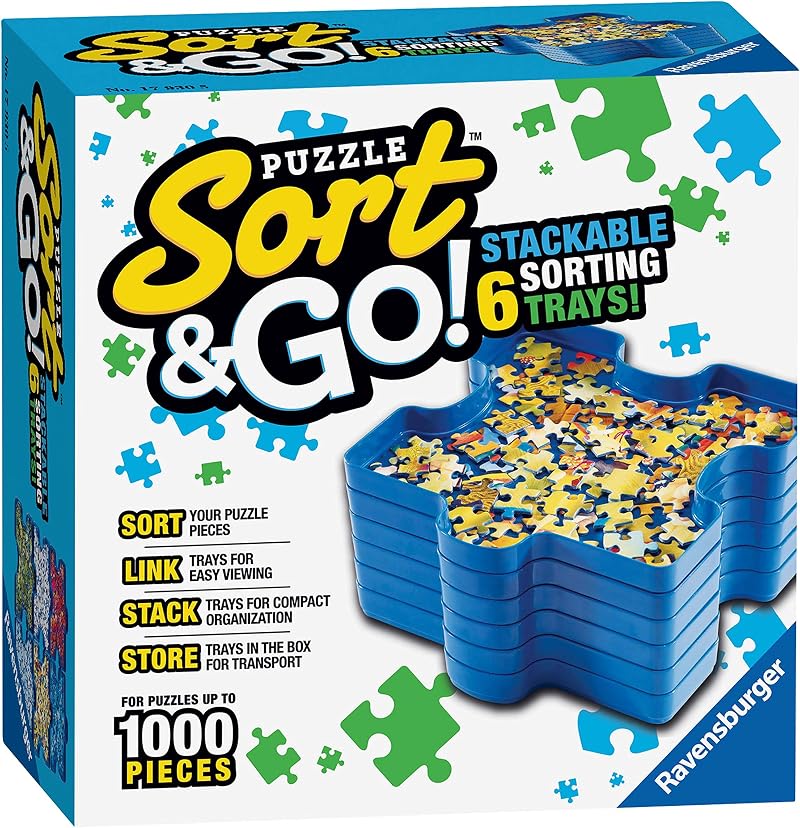 Ravensburger Puzzle Sorting Trays for 1000 Piece Jigsaws - Stackable Design