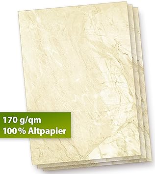 Karton Marmor A4 (25 Stück) 170 g/qm dickes Briefpapier alt braun strukturiert