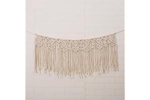 laddawan Macrame Garland Macrame Wall Hanging Nursery Wall Decor Boho Home Bohemian Bedroom Wedding Macrame Garland First Birthday Decor (B)