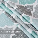 Beauoop Teal Grey Blackout Curtains 72 Inch 2 Panels Geometric Lattice Moroccan view 5