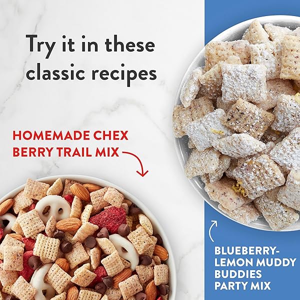 BLUEBERRY CHEX CEREAL, GLUTEN FREE BREAKFAST CEREAL, MADE WITH WHOLE GRAIN, 12 OZ