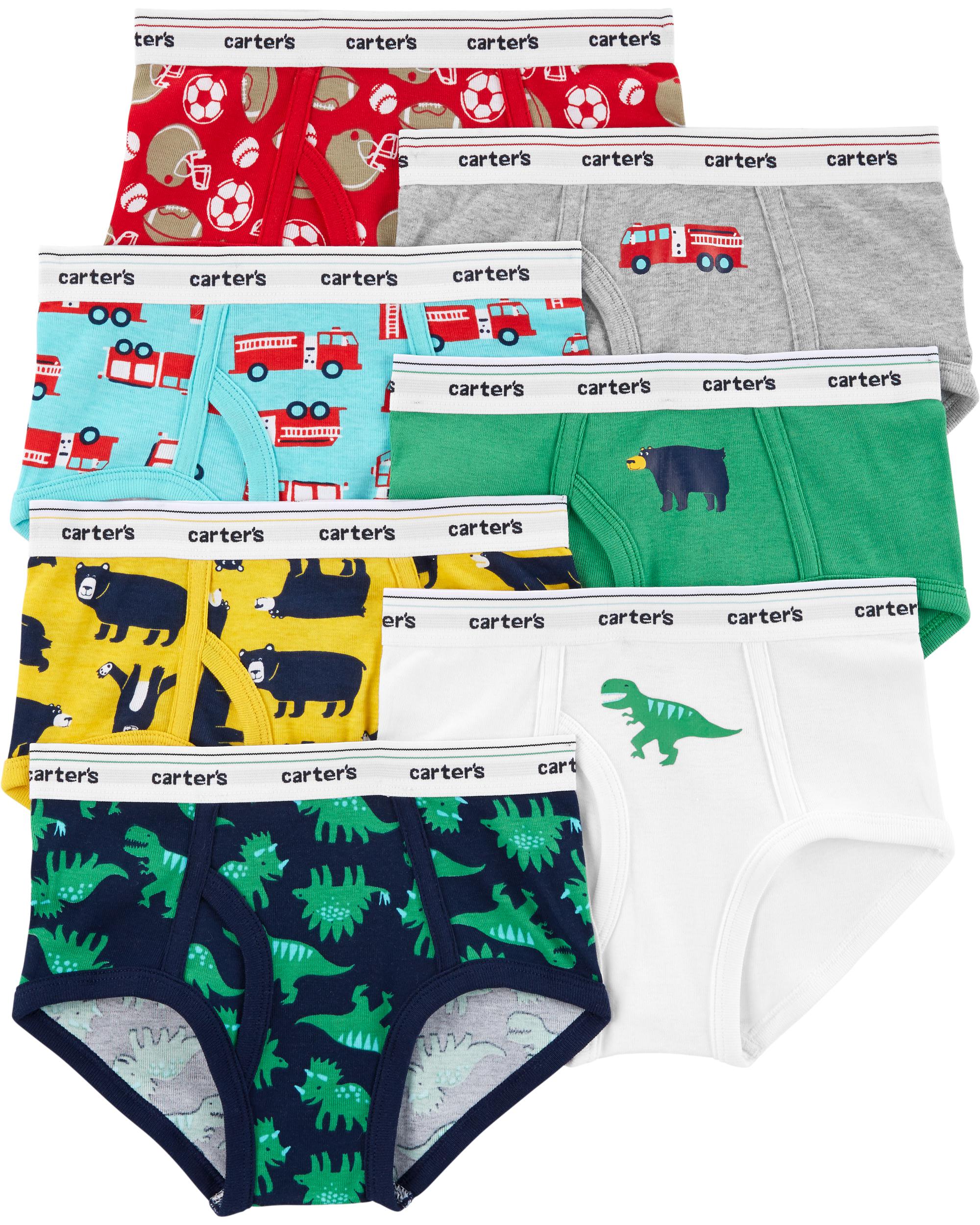 Photo 1 of Carter's Boy's 7-Pack Weekday Stretch Cotton Briefs, Safari, 8
