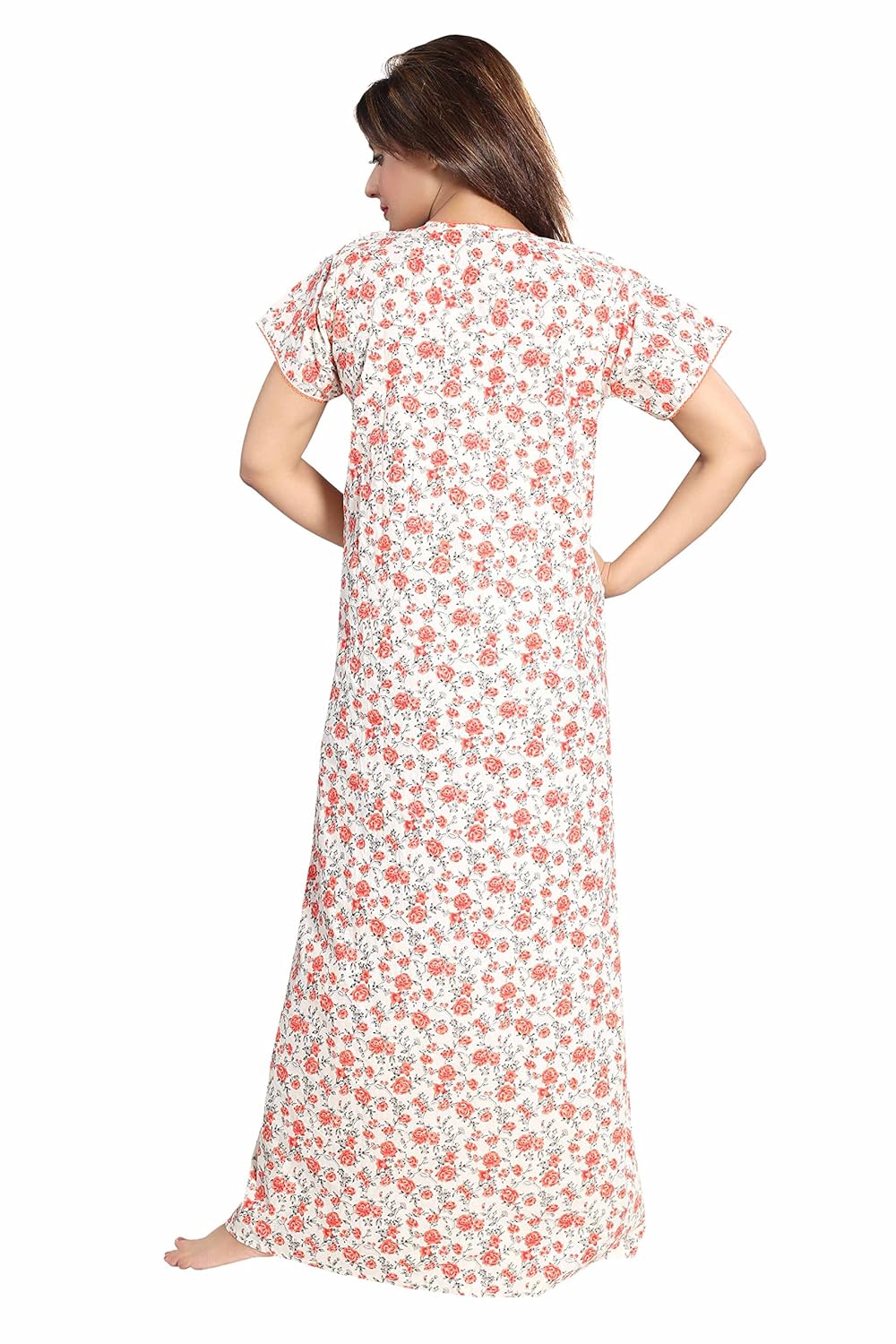 soulemo womens pure cotton nighty (front buttoned open) 727