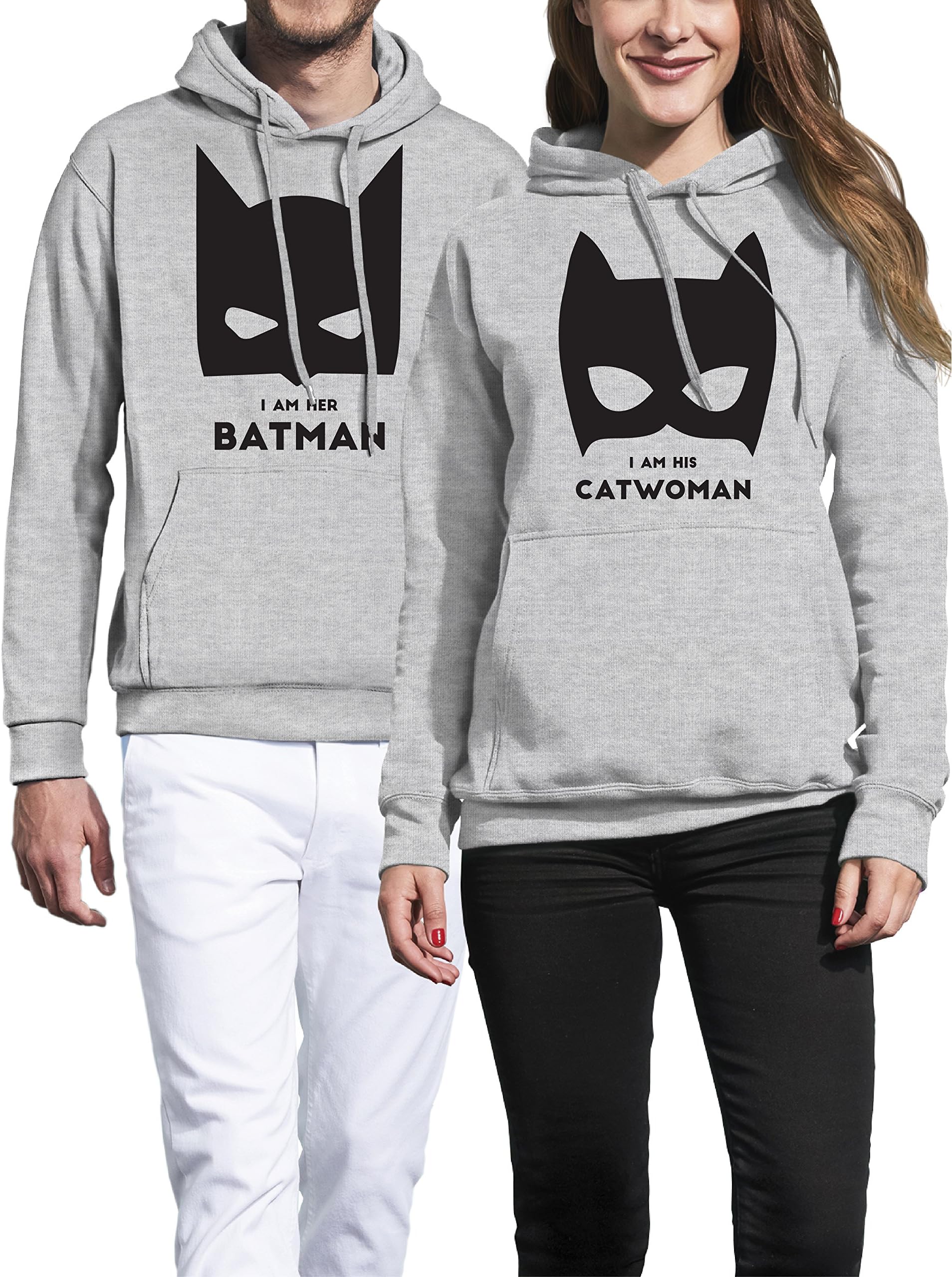 VivaMake 2 Matching Couple Hoody Set for Men and Women with Custom Design Batman and Catwoman
