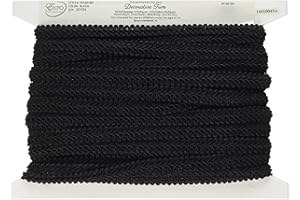 Trims by The Yard Alice Classic Woven Braid Trim, 1/2-Inch Versatile for Sewing, Washable Decorative Trim for Costumes, Home Decor, Upholstery, 20-Yard Cut, Black