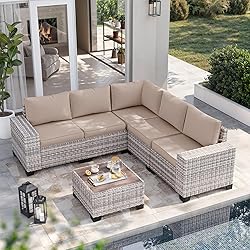 Muphyers 6-Piece Outdoor Patio Furniture Set Wicker