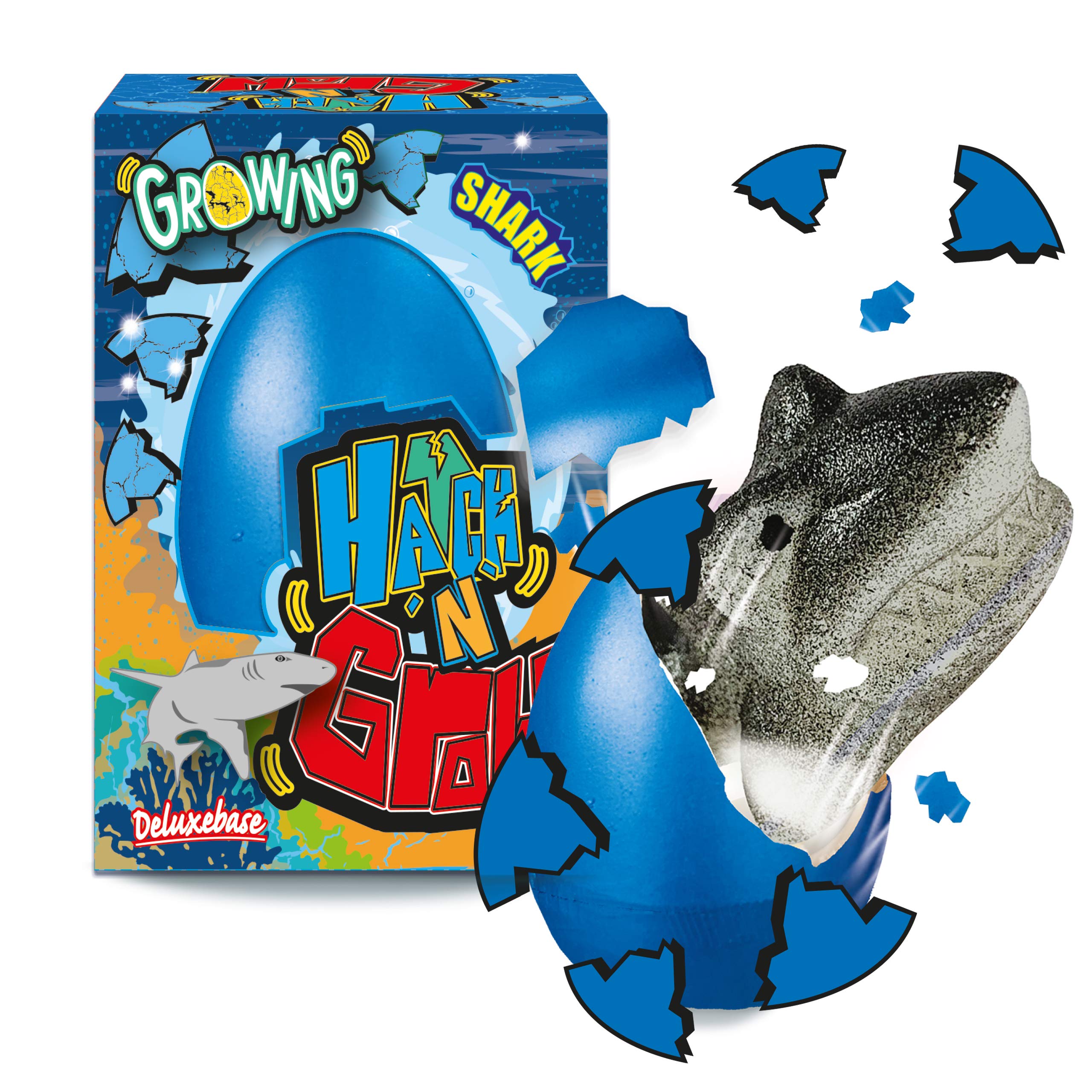 Hatch n Grow Mini – Shark Egg from Deluxebase, 6.5cm Water-Activated Hatching Egg & Surprise Growing Shark Toy, Fun Educational Toys & Gifts for Kids.