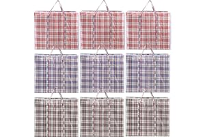 Hiceeden 9 Pack 108L Checkered Moving Storage Bags, Extra Large Travel Plaid Bag Alternative to Moving Boxes, Dorm Laundry To