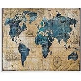 Stupell Industries Vintage Abstract World Map Design Decorative Wall Hangings, multi-color, 24x30, Gallery Wrapped Canvas