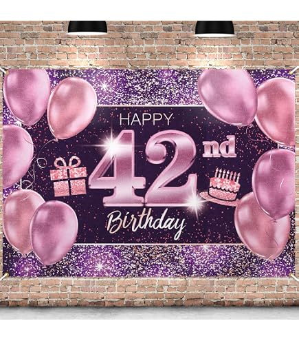 IMISI Happy Birthday Banner – Großes Party-Banner (115x180 Cm), Rosa, Mit Schnur, Wiederverwendbar
