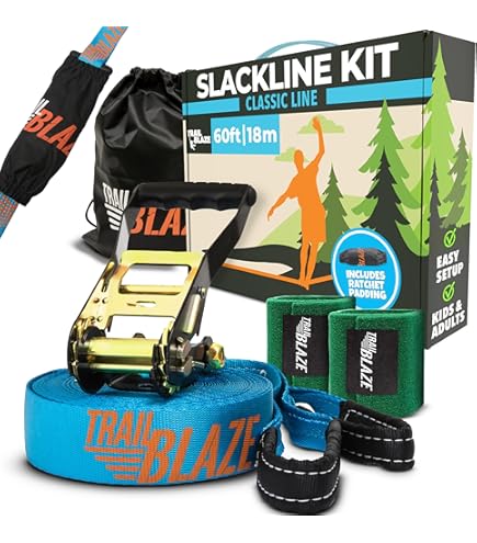 ロープトレーナー Amazon.com: ZenMonkey Slackline Kit with Overhead Training Line