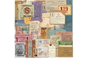 PRSTINCOL 100Pcs Vintage Sticker Pack - Scrapbooking Supplies & Junk Journal Accessories - Aesthetic Stickers for Water Bottles, Craft Kits, Bullet Journals - Retro Design