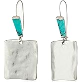 Robert Lee Morris Soho Womens Square Turquoise Stone Dangle Earrings, Turquoise/Silver 5