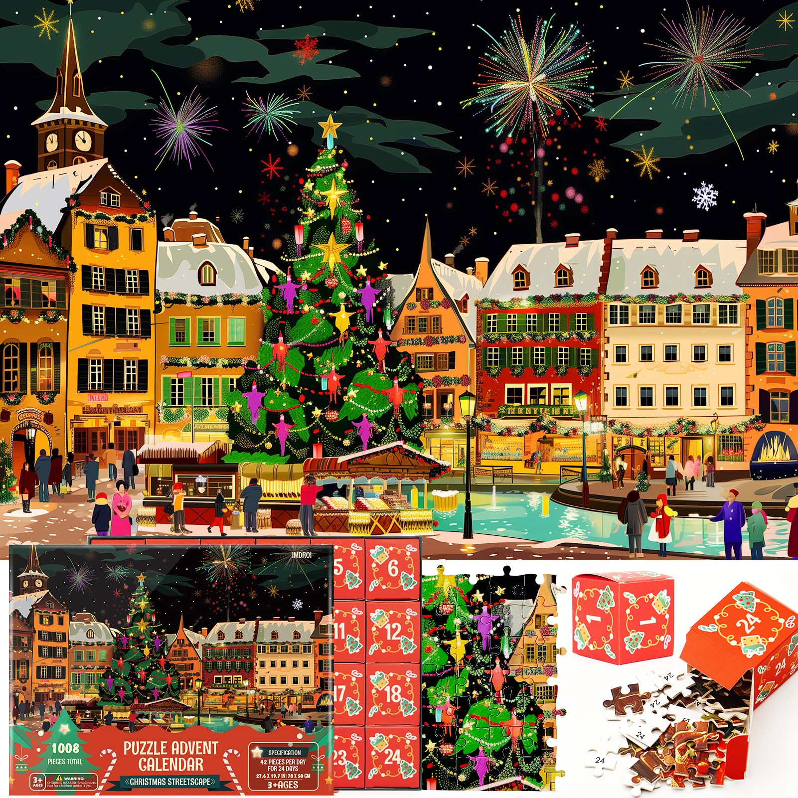 Imdroi Christmas Puzzle Advent Calendar 2025 Christmas Streetscape