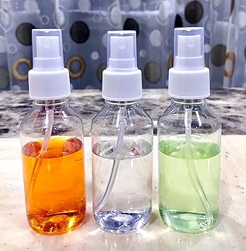 SPC 100 ml Empty Plastic Transparent Refillable Fine Mist Spray Bottle, 3 Pc, White