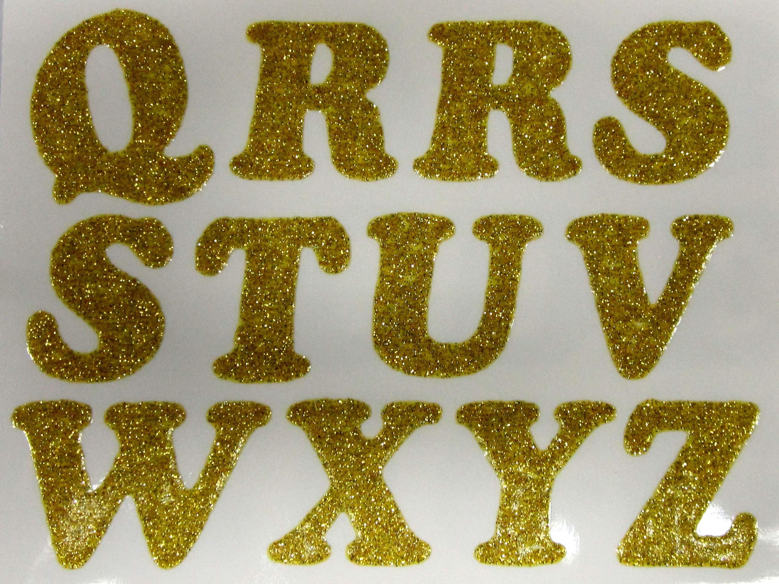 DIY 1.25-Inch Glitter Iron-On Letters in Gold