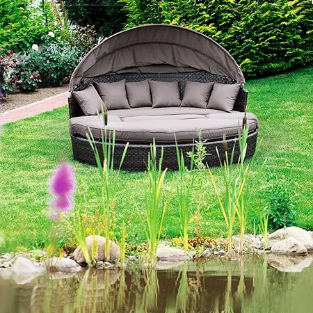 Relaxinsel RIVA, wetterfestes Polyrattan, inkl. Auflagen