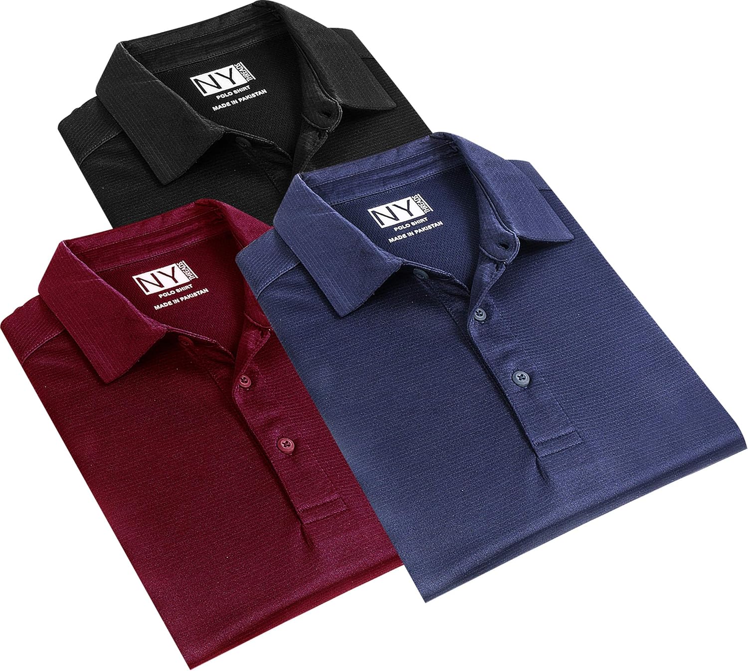 NY Threads Pack of 3 Men's Regular-Fit Short Sleeve Polo Shirts at  Men’s Clothing store