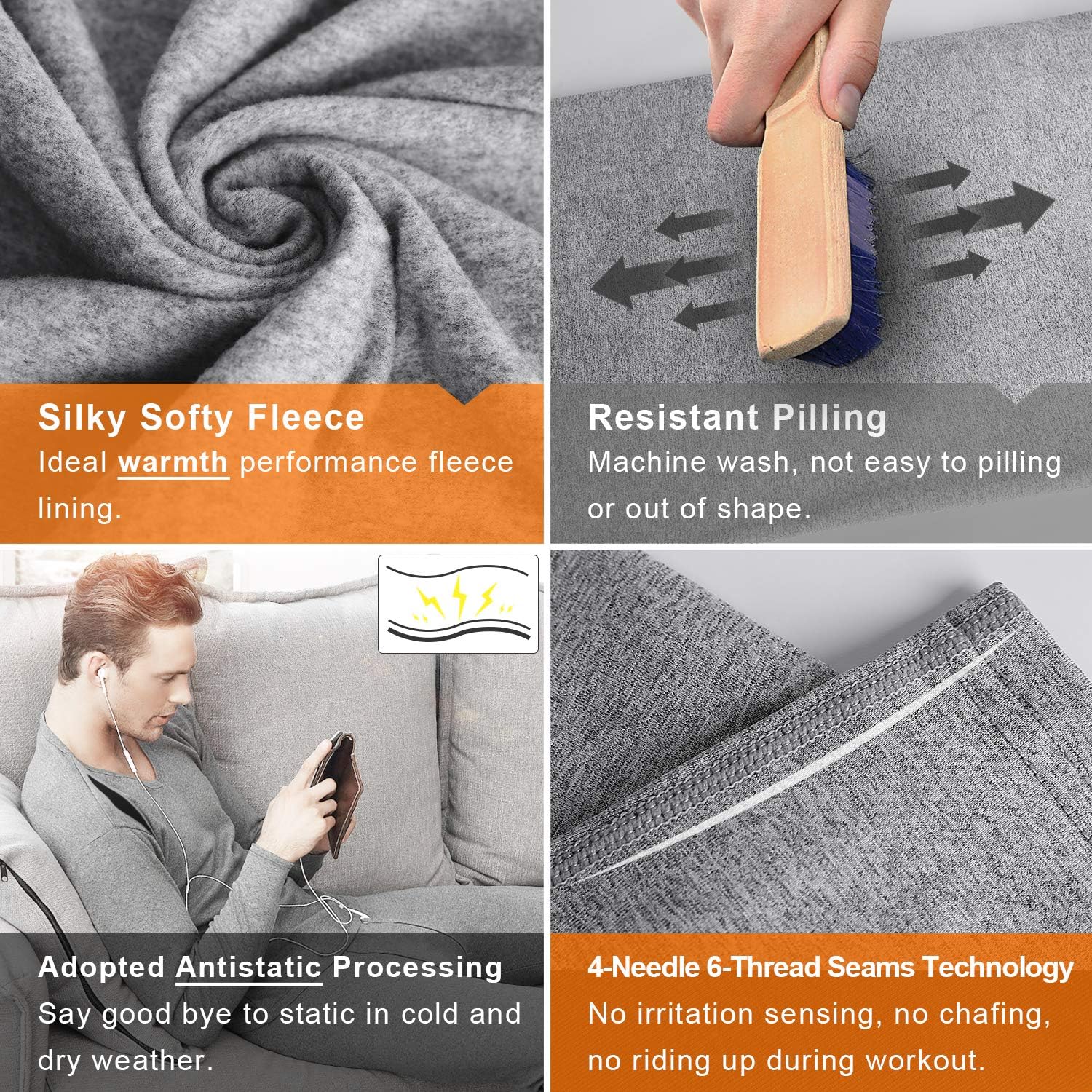 Men's Thermal Top and Bottom Set Underwear Long Johns Base Layer with Soft Fleece Lined at  Men’s Clothing store