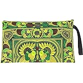 Sabai Jai - Embroidered Clutch Purse with Wristlet - Large Boho Purses and Handbags