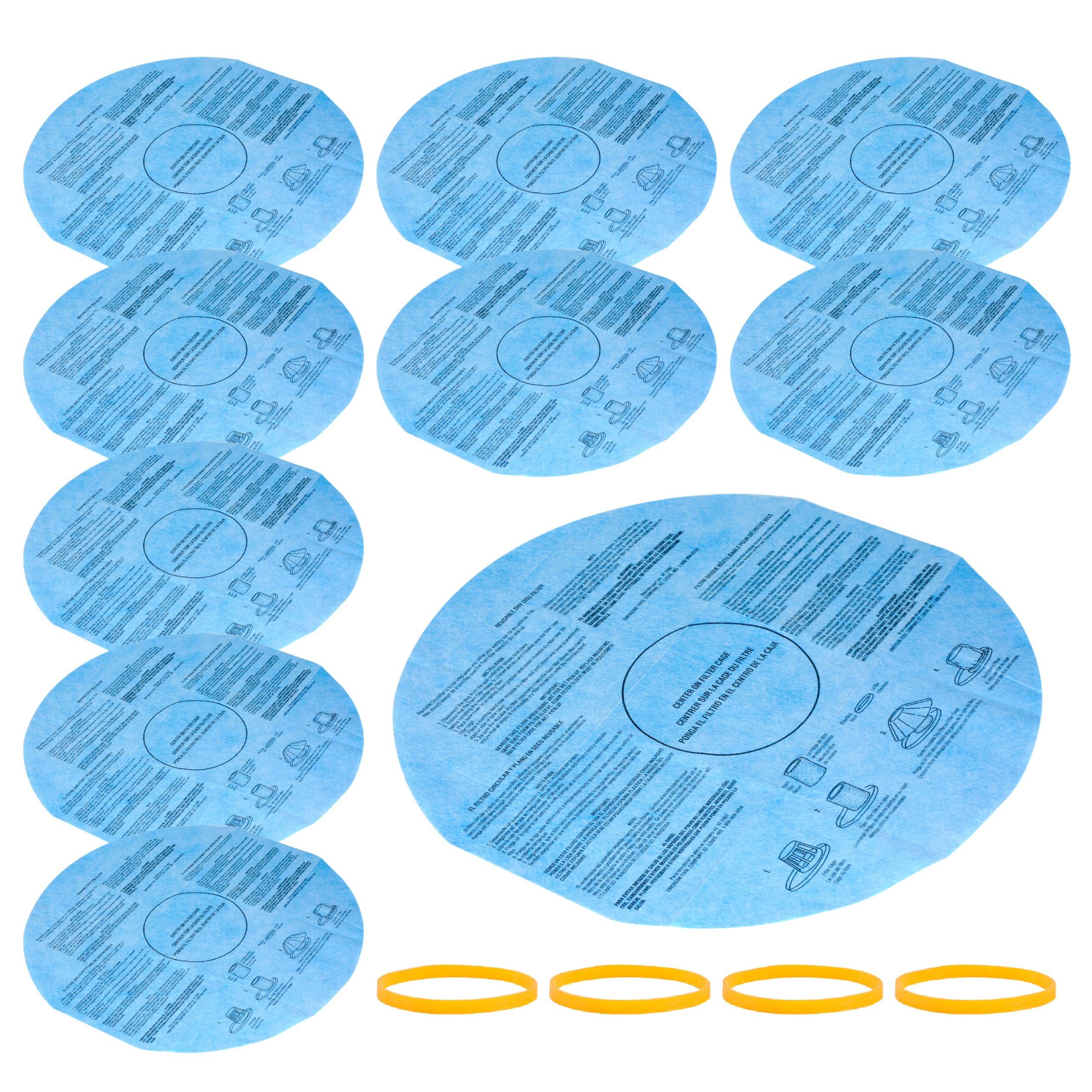 BlueStars 10 Pieces Shop Vac Filter VF2002 90107