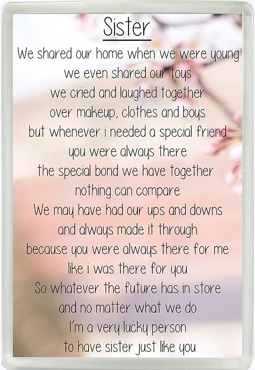 Hermana poema Jumbo imán para nevera Ideal para regalo de ...