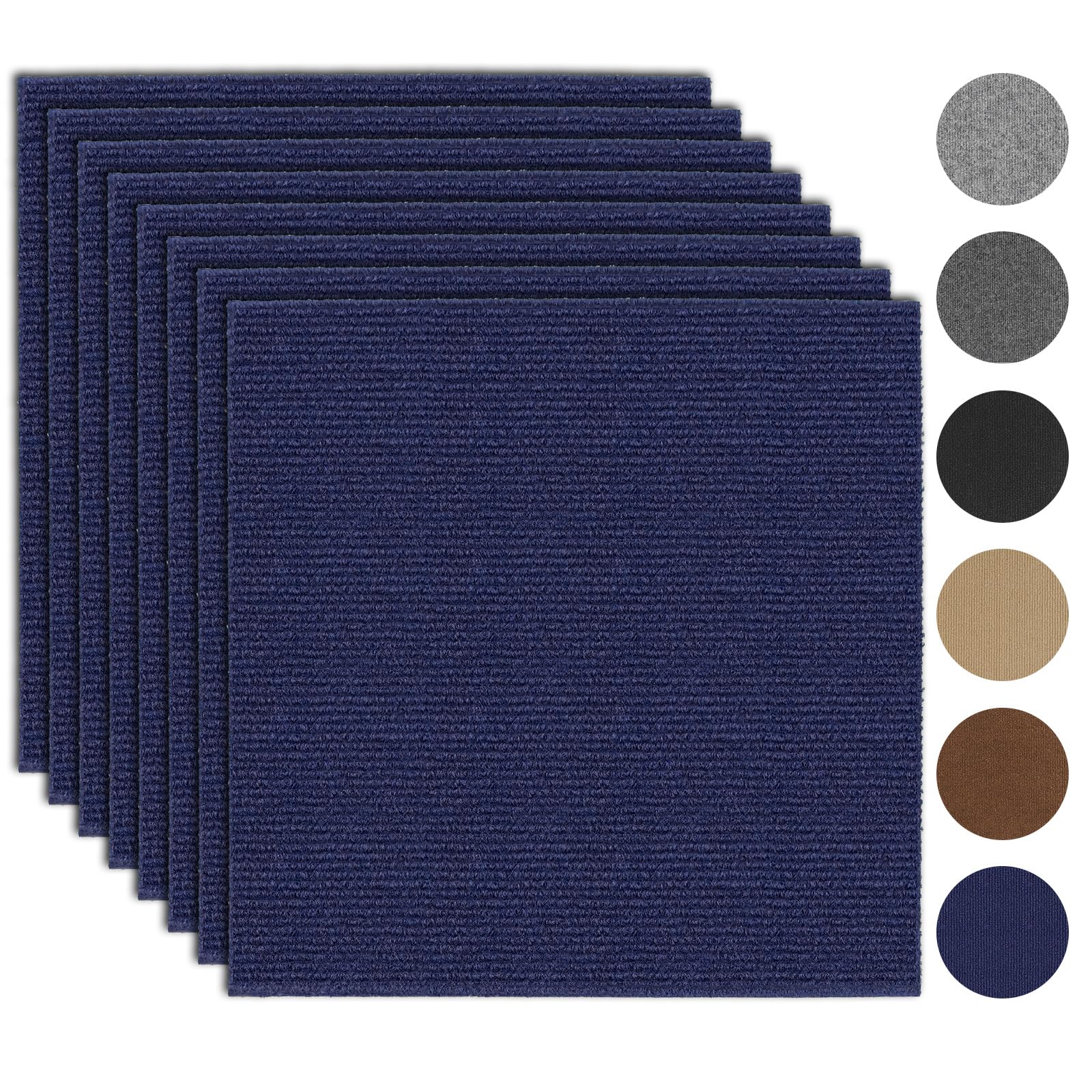 Photo 1 of 10Pcs Carpet Tiles Peel and Stick 12”x 12” Non-Slip Self Adhesive Squares Carpet Floor Tile Reusable Waterproof Carpet for Living Room Bedroom