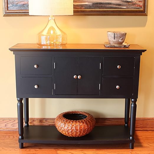 Amazon Com Decor Therapy Taylor Four Drawer Console Table Black