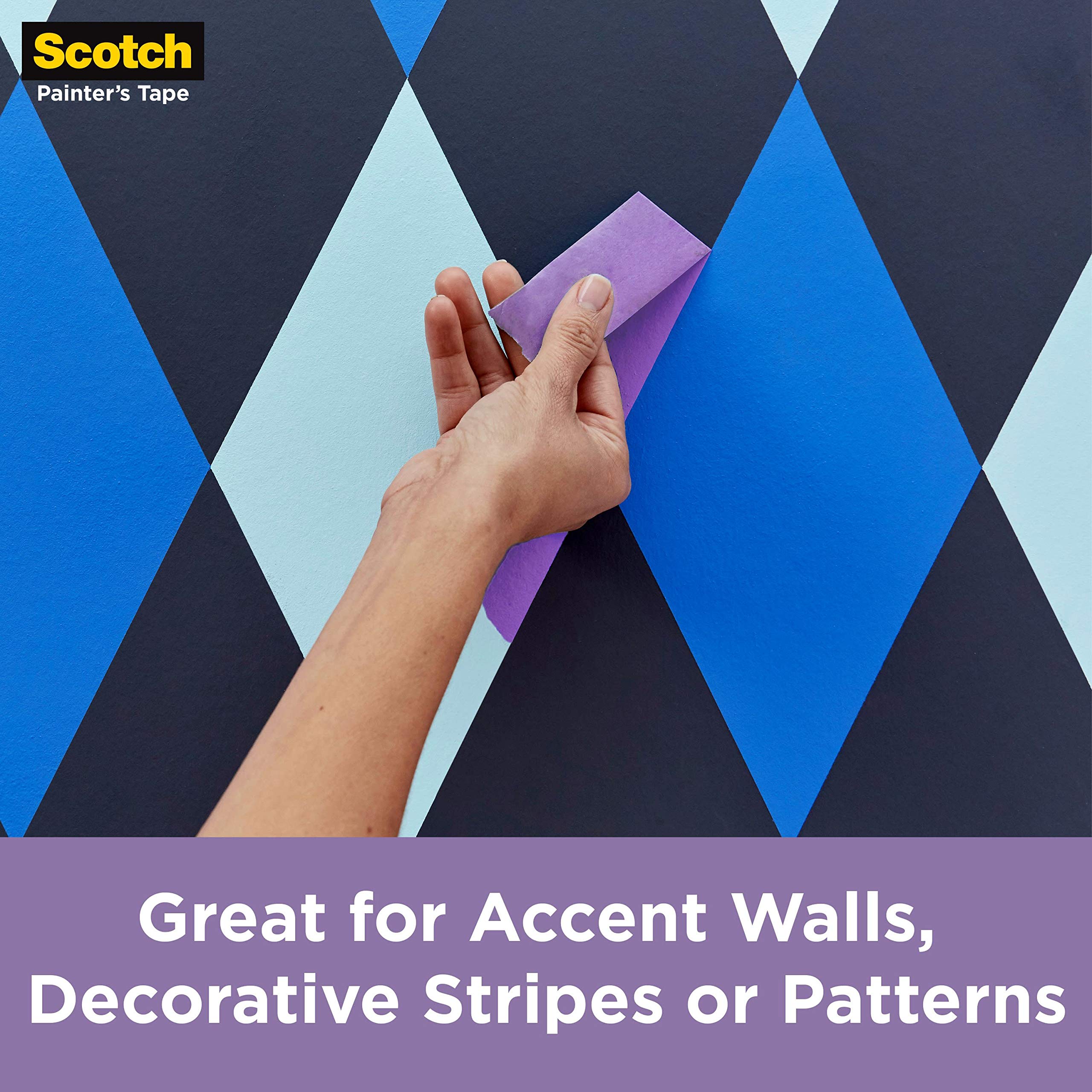 Scotch Delicate Surfaces Painters Tape, 1.88 in x 60 yd, Damage-Free Painting Prep, Protect Delicate Surfaces, UV & Sunlight Resistant, Solvent-Free Adhesive, Indoor Masking Tape, 1 Roll (2080-48EC)