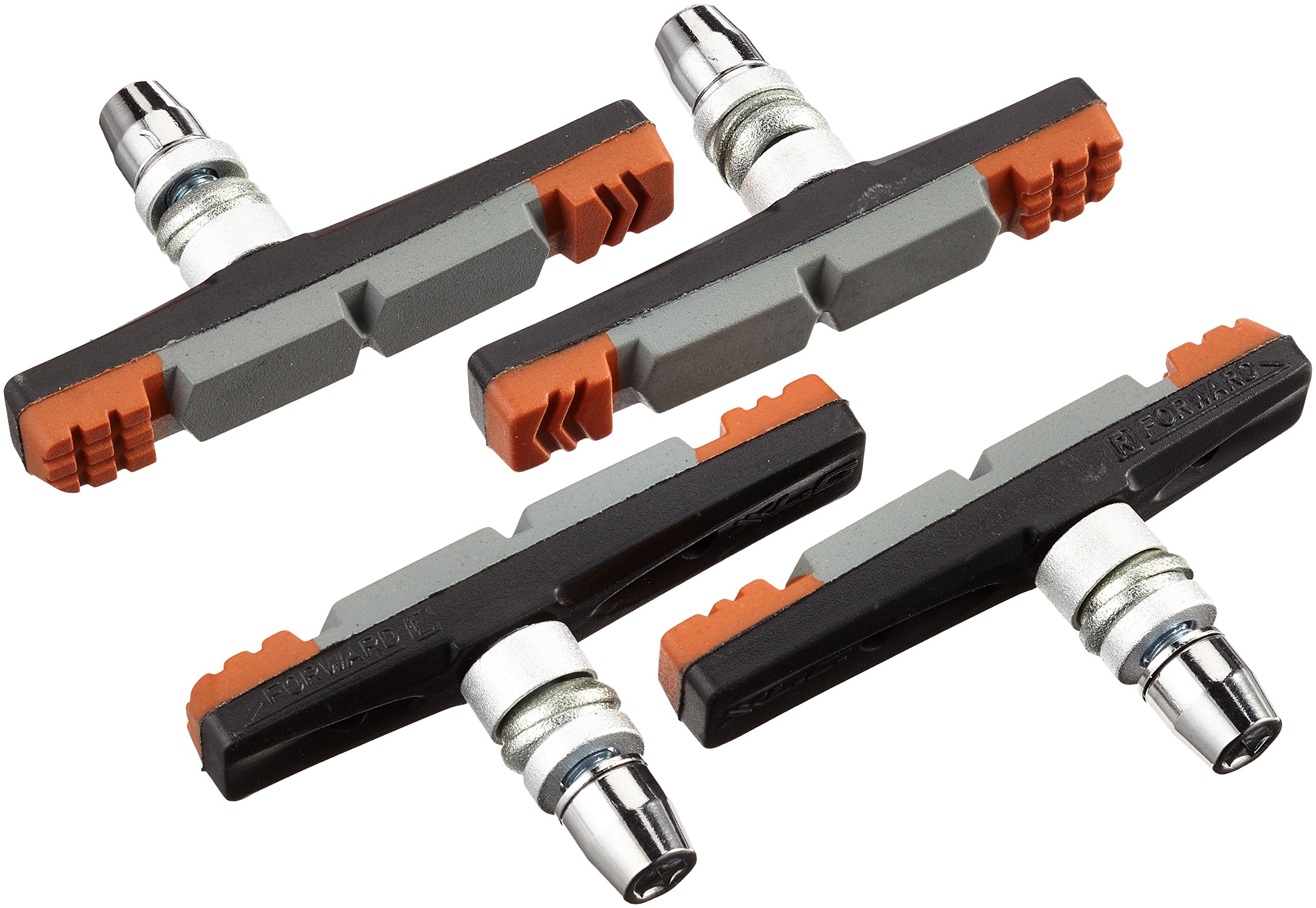 XLC Unisex - Adult Brake Shoes Cartridge V-Brake BS-V10 Set of 4 72 mm Brake Pads Black Red Green