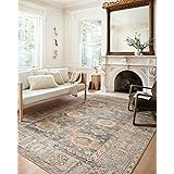 Loloi II Margot Collection MAT-03 Ocean / Spice 8'-6" x 11'-6", .38" Thick, Area Rug, feat.CloudPile, Soft, Durable, Printed,