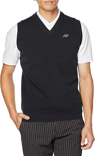 Amazon ニューバランス ゴルフ メンズ Vネック ニットベスト 3dエンボスロゴ 012 セーター Uvカット ゴルフ ベスト 通販