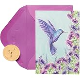 Papyrus Blank Cards with Envelopes, Purple Hummingbird (14-Count)