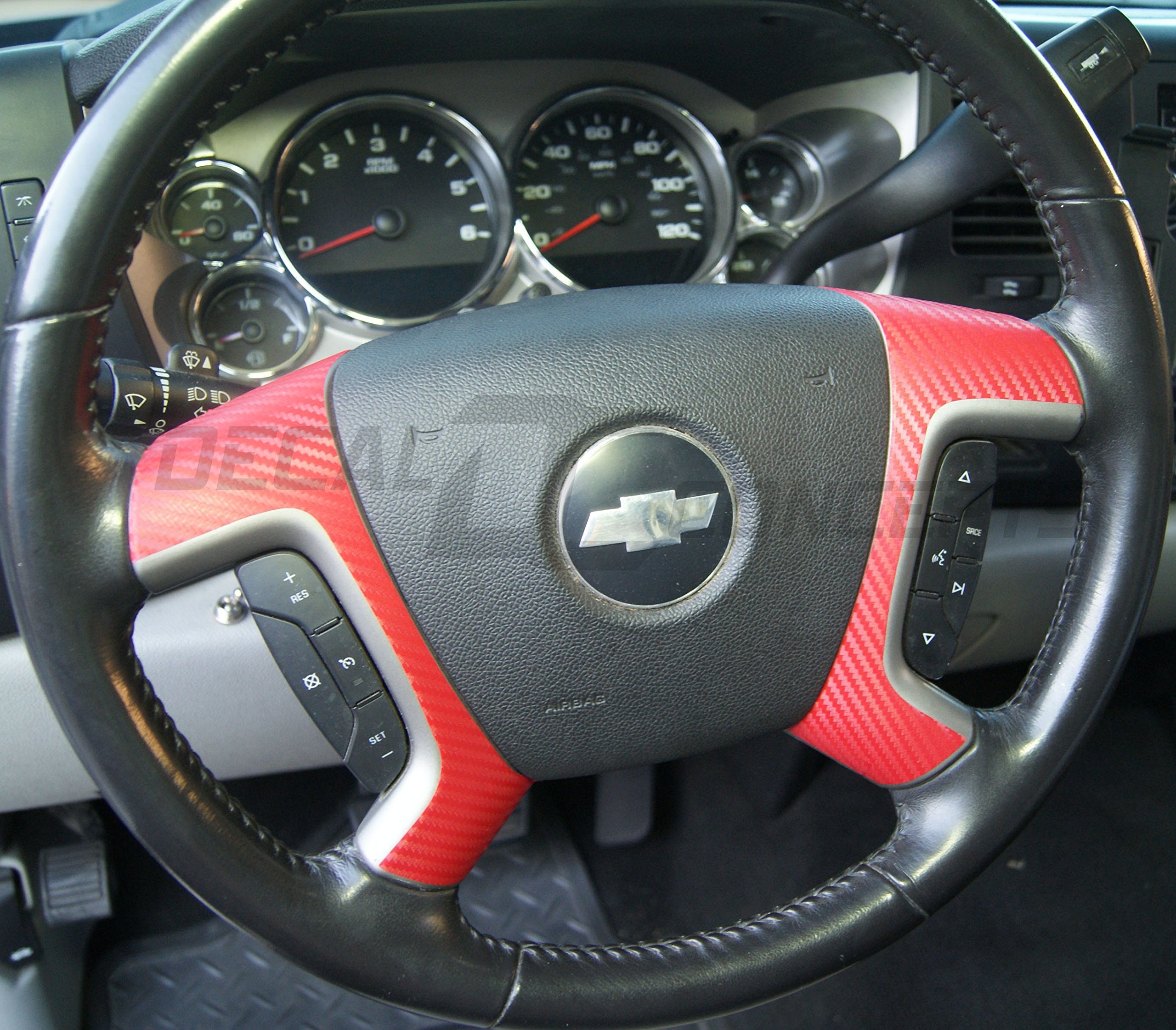Buy Silverado Tahoe Red Carbon Fiber Steering Wheel Spoke Overlay Decal