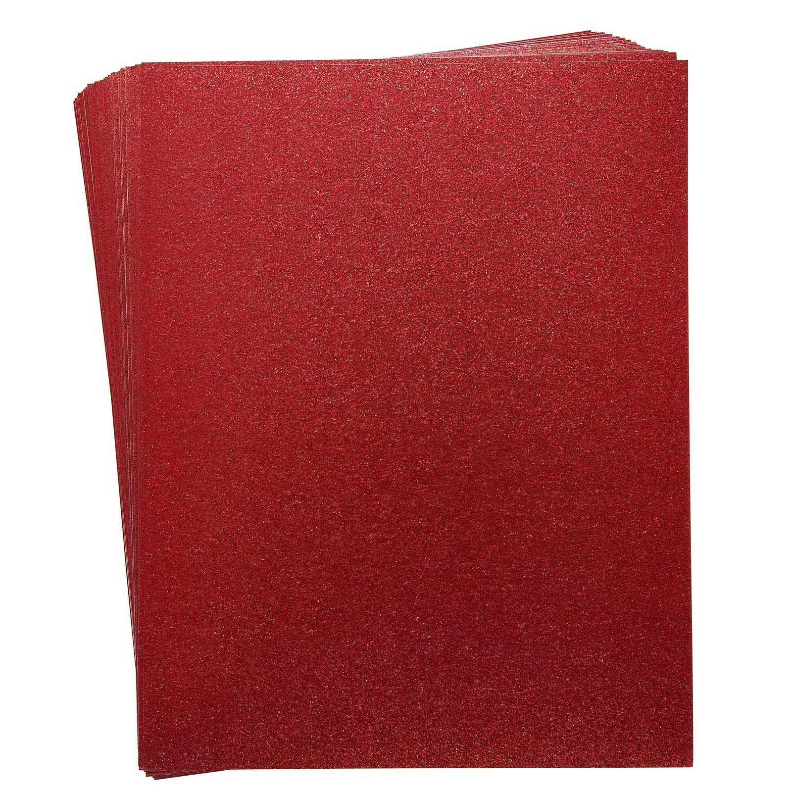 Photo 1 of Bright Creations 30 Sheets Red Glitter Cardstock Paper for DIY Crafts, Card Making, Invitations, Double-Sided, 300gsm (8.5 x 11 In)