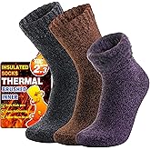3 Pairs Warm Thermal Socks for Women & Men Winter Ski Thick Boot Insulated Socks for Cold Weather