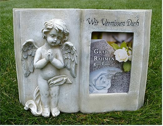 Engel Mit Buch Für Foto Grabdeko Trauerengel Grabschmuck