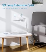 PIBEEX 4 Way Extension Lead with Individual Switches 3M UK Plug 13A 3250W view 6