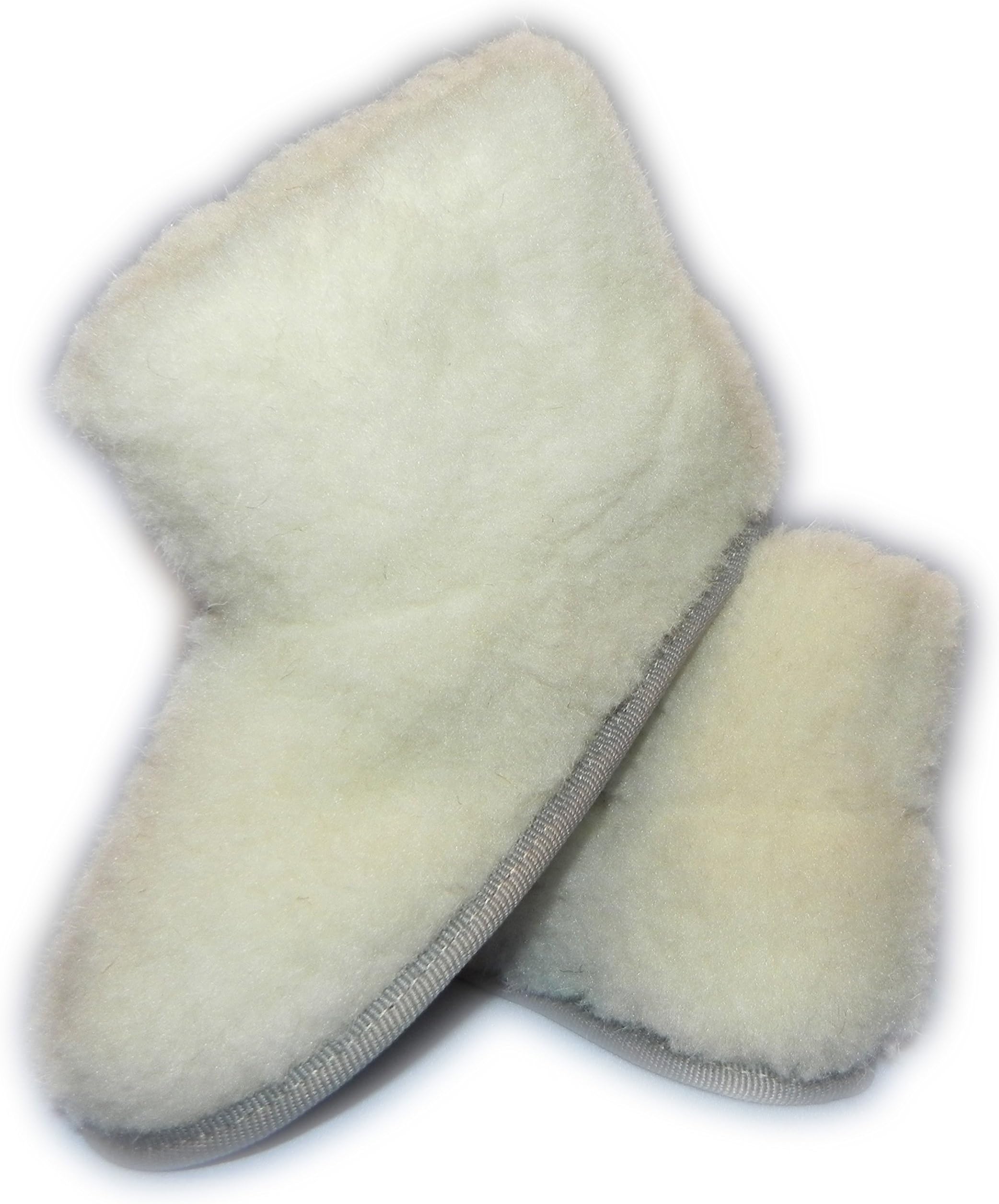 Wool Warm Indoor Non-Slip Suede Sole Slippers Boots for Girls and Boys (US 1.5-3; EU 33-34) White