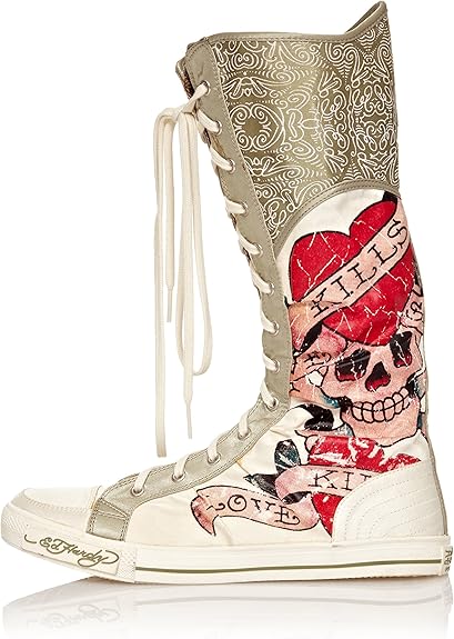 ed hardy knee high boots