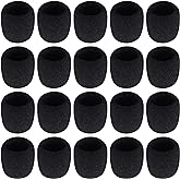 Augshy Microphone Foam Covers, 20 Pack Thick Handheld Stage Cover Foam Karaoke DJ Microphone Covers Disposable(Black)