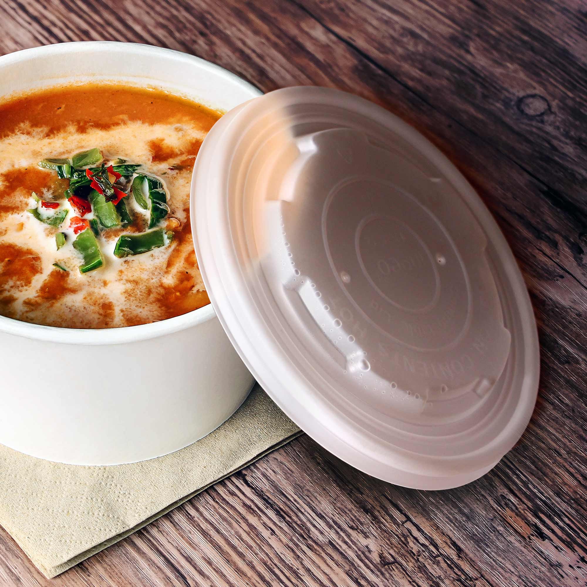 Vegware Compostable Lids for 12oz Soup Containers, VLID115, Pack of 50