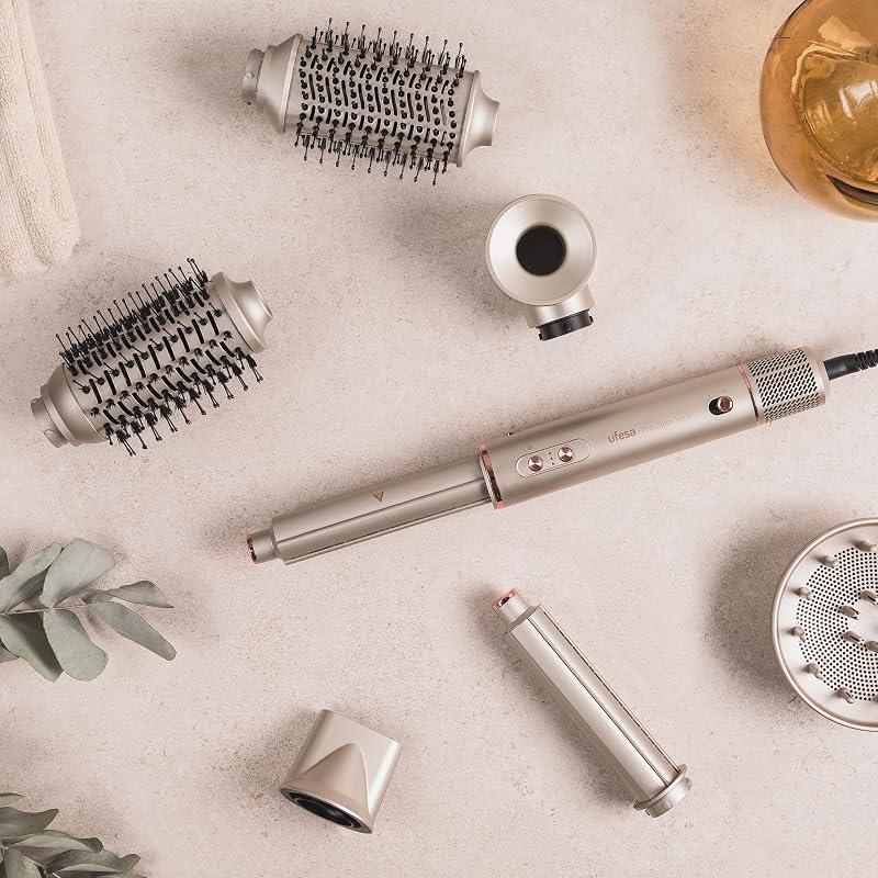 Pro Glam Twist 7 em 1 Hair Styler com Motor Digital Brushless, Sistema Coanda, Revestimento Cerâmico, Gerador de Iões e Acessórios Profissionais